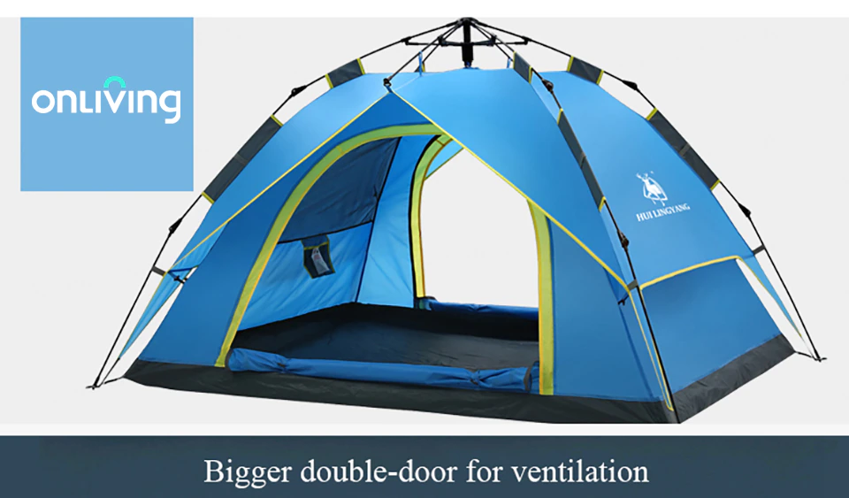 Cheap Goat Tents ONLIVING Automatic Tent 3 4 Person Double layer Outdoor Camping Tent Waterproof Instant Setup Protable Backpacking Tourist Tents Tents 